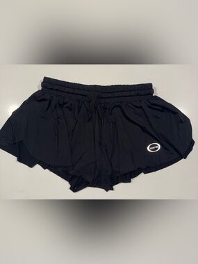 OZONE Black Women's Athletic Shorts with Elastic Drawstring Waist